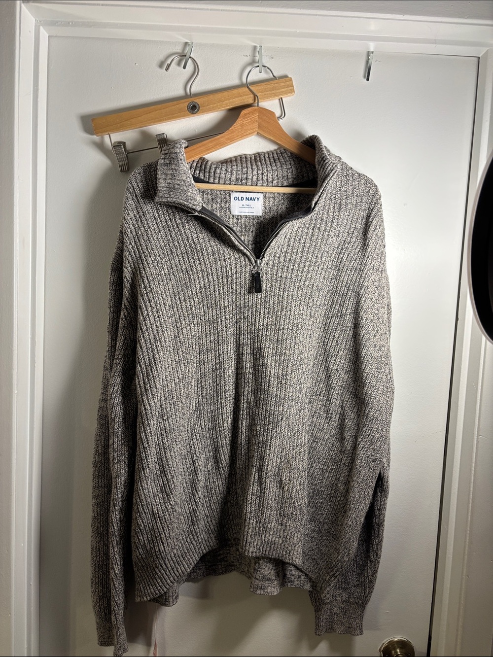 Old Navy Heathered Grey Quarter-Zip Pullover